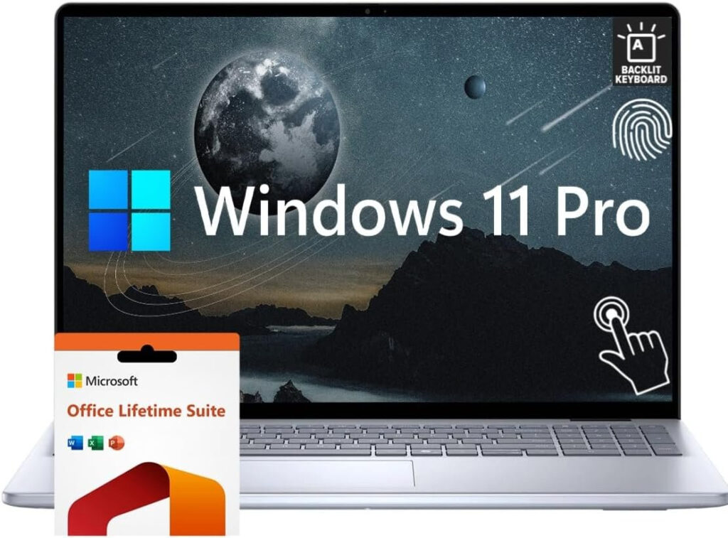 Dell Inspiron 16 Touchscreen Laptop – FHD+ Display, Intel Core i7 150U, 64GB RAM, 2TB SSD, Windows 11 Pro, Lifetime MS Office, Backlit Keyboard, Fingerprint Reader, WiFi 6E, Ice Blue