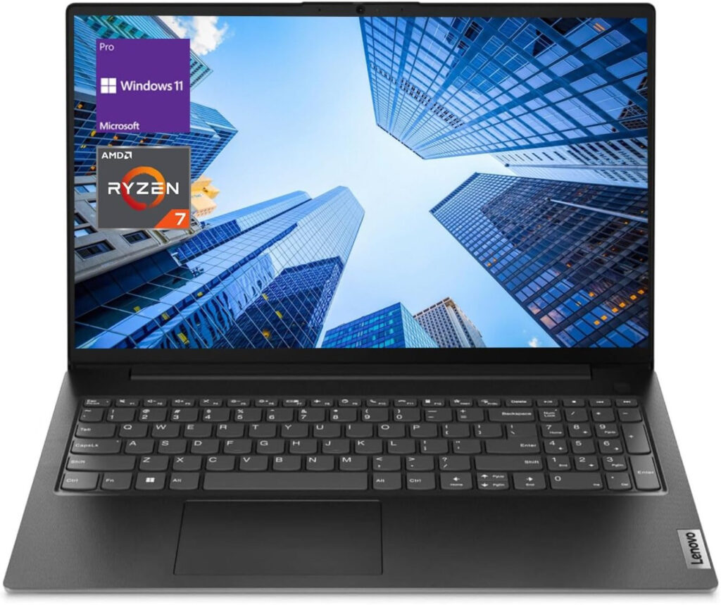 Lenovo V15 Business Laptop: 15.6" FHD, AMD Ryzen 7, 16GB RAM, 512GB SSD, Windows 11 Pro