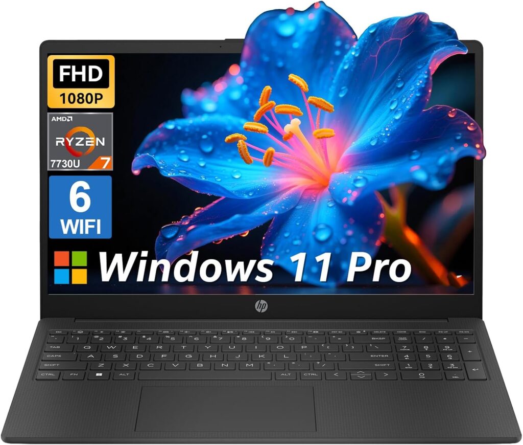 HP Flagship Business Laptop with 15.6 FHD IPS Display, AMD Ryzen 7, 16GB RAM, 512GB SSD, Windows 11 Pro & AI Copilot
