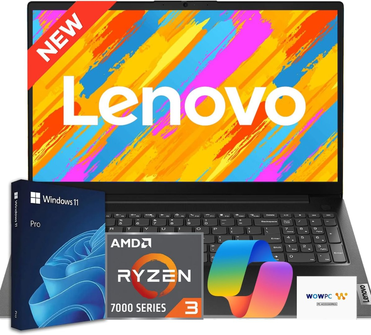 Lenovo V15 Business Laptop 2026 Edition: AMD Ryzen 3 7000, 15.6” FHD, 16GB DDR5, Windows 11 Pro