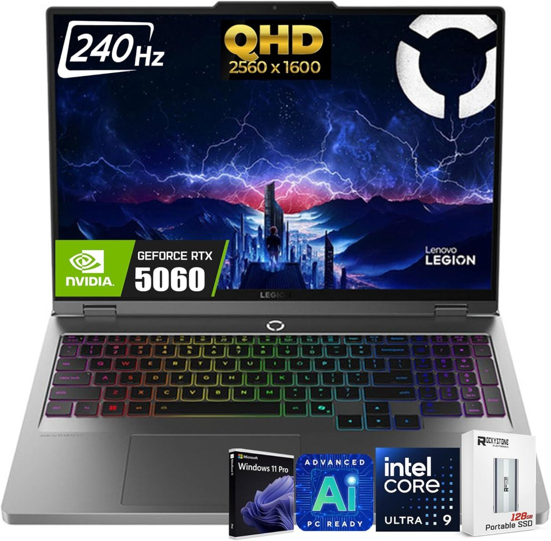 Lenovo Legion 5i 16" AI Gaming Laptop: 240Hz WQXGA, Intel i9-275HX, RTX 5060, 128GB RAM, WiFi 7, Windows 11 Pro