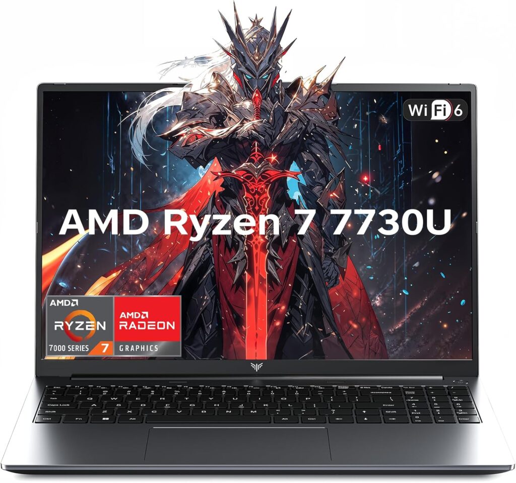 KAIGERR 2026 Light Gaming Laptop: 15.6 AMD Ryzen 7, 16GB RAM, 512GB SSD, Windows 11, Radeon RX Vega 8, WiFi 6