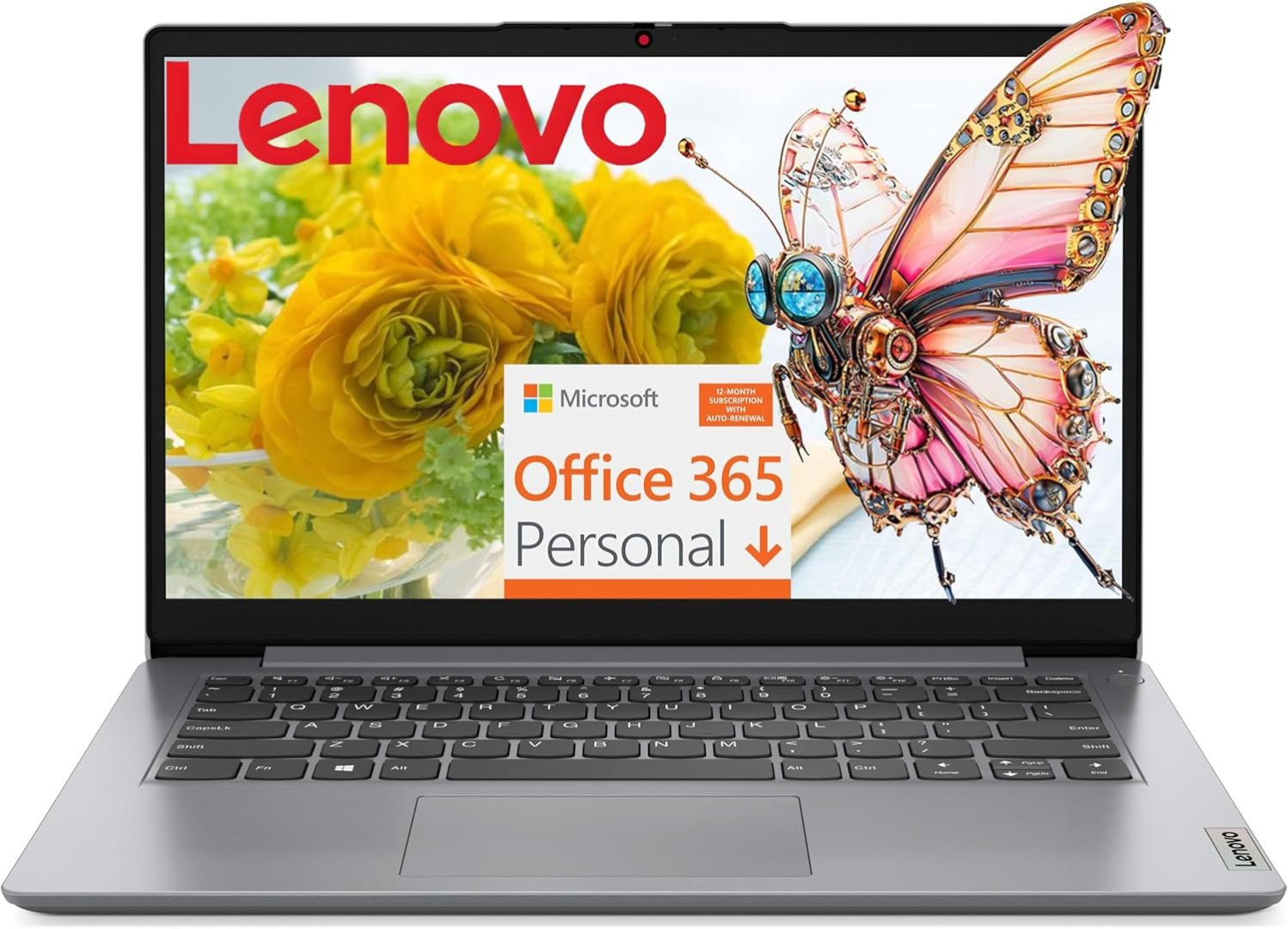 Lenovo 2026 Edition Laptop for Students: 14" Intel, 4GB RAM, 128GB eMMC, Microsoft 365, All-Day Battery, Lightweight Design